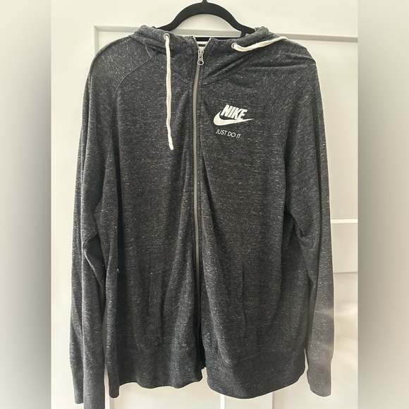 Nike | Tops | Nike Lightweight Dark Gray Zipper Hoodie With Pocketssize 2 X | Poshmark